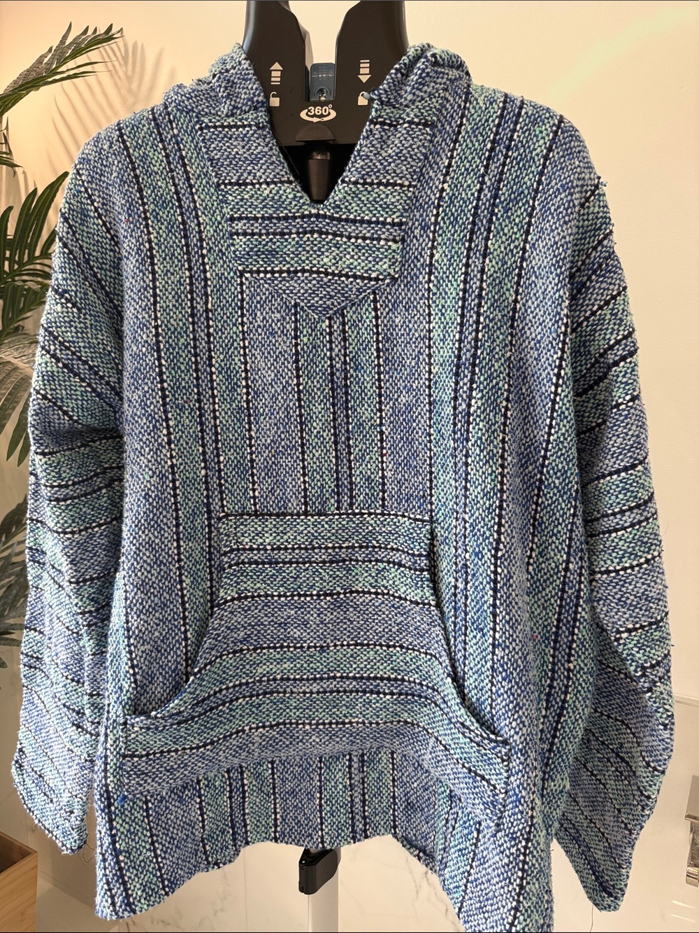 Iconic Panama Jack Striped Blue Baja-Style Hoodie
